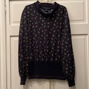 French Connection mixed media shirt